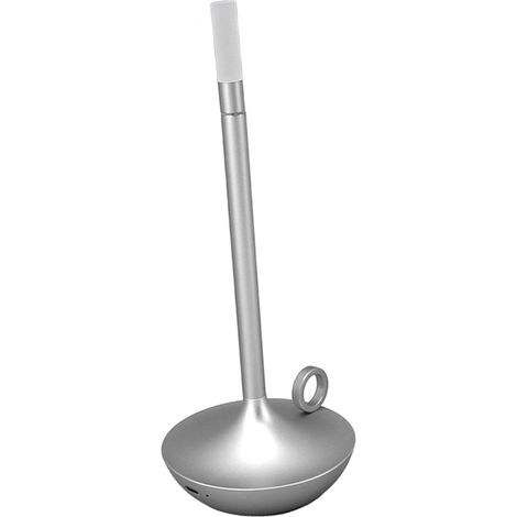 Kabellose Tischleuchte, innovative LED-Schreibtischlampe in Kerzenform, 3 Helligkeitsstufen, dimmbar, wiederaufladbar, silber (1/5)