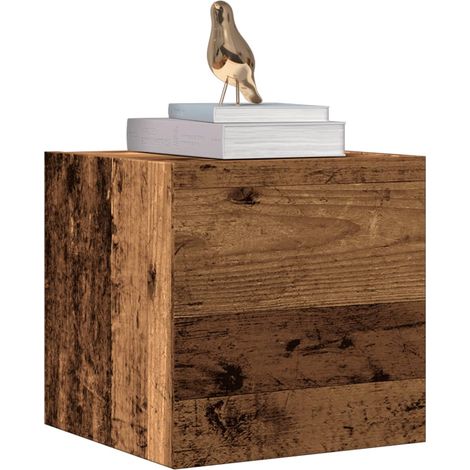 Meuble TV mural vieux bois 30,5x30x30 (1/5)