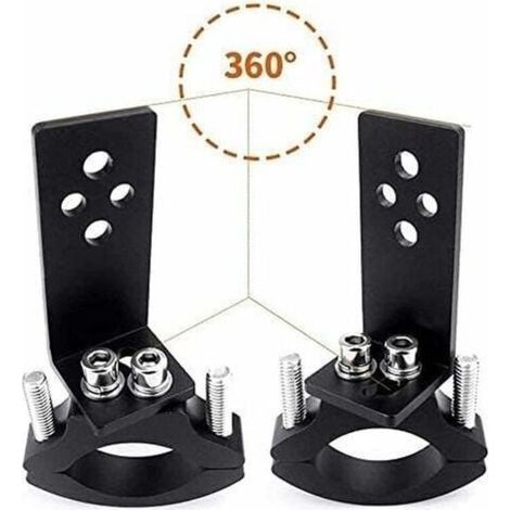 Set mit 2 Motorrad-Gabelrohrschellen – Horizontale/vertikale Montage – LED-Lichtleistenbefestigung – 22 mm–36 mm (1/4)
