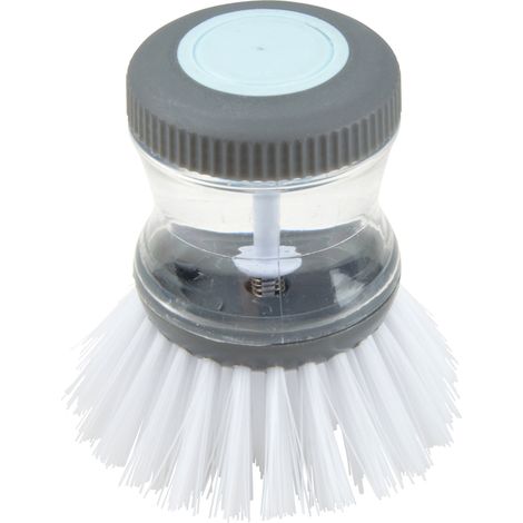 Brosse vaisselle push avec distributeur 9 cm anthracite (1/2)