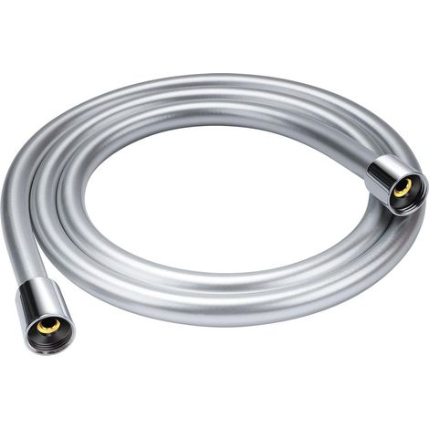 Flexible de douche de 150 cm avec protection anti-torsion, raccord standard 1/2", résistant aux pliures, argent (1/4)