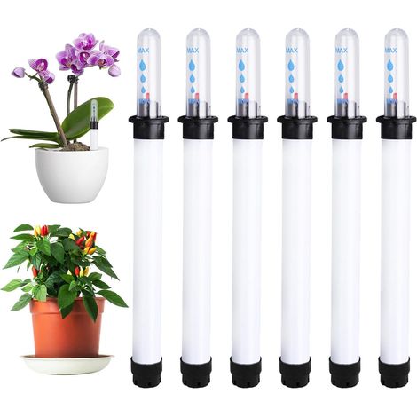 6 Pièces Indicateur Eau Plante, Testeur Humidité Plante Intérieur Hydroponie Jardinage, Niveau Plastique Compteur Eau Utilitaire pour Entretien des Pots Irrigation Agricole (1/5)