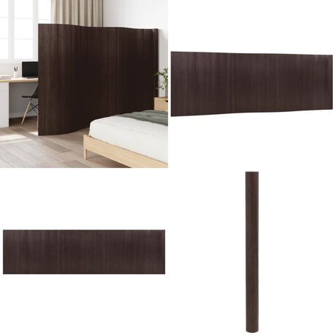 Cloison de séparation marron foncé largeur 600 cm hauteur 165 cm bambou - Séparateur de salle - Séparateur de chambre (1/5)