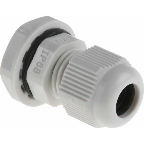 Presse-étoupe PG7 en Nylon 66 pour câble de 3.5mm à 6mm, avec contre-écrous, IP68 ( Prix pour Paquet de 10 ) (1/3)