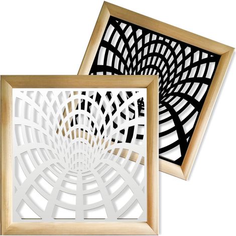 BLACKHOLE - Modules décoratifs en bois et PVC - Dimension : 48x48 cm - Couleur : blanc