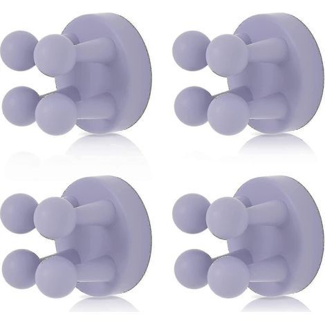 Set mit 4 multifunktionalen Silikon-Zahnbürstenhaltern, selbstklebendem, wasserdichtem Haken, Wandhalterung für eine einzelne Zahnbürste (lila) (1/5)