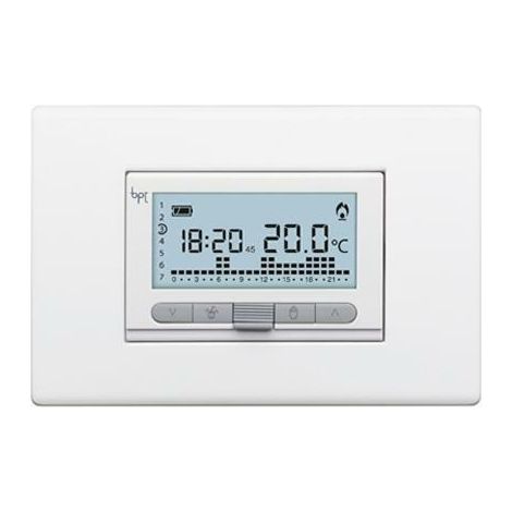 BPT crono termostato settimanale bianco + Placca Bticino - TH/350 - 69409100