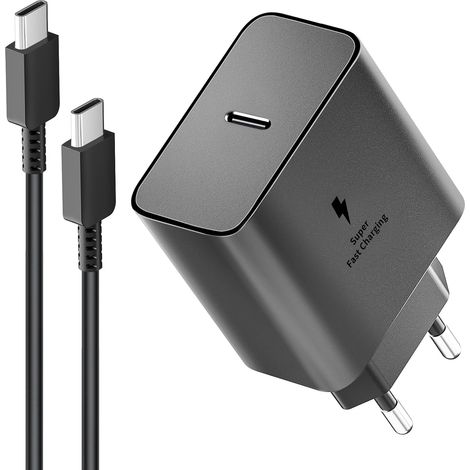 45-W-Schnellladegerät für Samsung Galaxy S25, S24+, S24 Ultra, S23+, S23 Ultra, S22, S21, Note20, A54, A53, Z Fold5, Flip5, Fold4, Tab S8 Ultra, USB-C-Netzteil mit 2 m USB-C-Kabel (1/5)