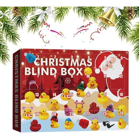 Calendrier de l'Avent Canard pour enfants, comprenant 24 canards en caoutchouc pour le bain, décoration et faveur de fête.