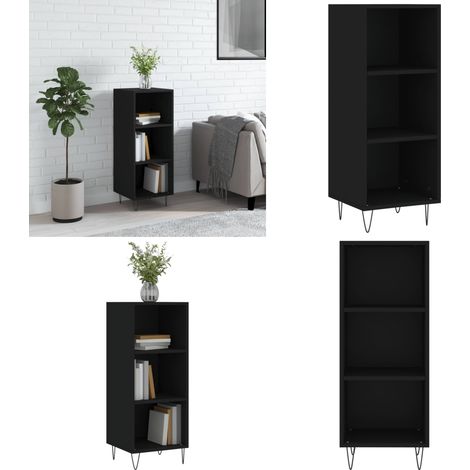 Buffet noir 34,5x32,5x90 cm bois d'ingénierie - Buffet Noir - Meuble Rangement - Armoire Moderne - Mobilier Salon - Décoration Intérieur - Home & Living (1/5)