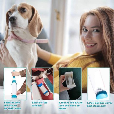 Brosse pour enlever les poils d'animaux, brosse pour enlever les poils de chien et de chat, brosse pour enlever les poils et les peluches (1/4)