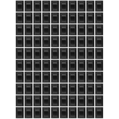 Clips de Câble Adhésifs en Nylon Noir 100pcs, Organiseur Câbles Réglable Ouverture Facile pour Bureau et Panneaux -
