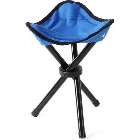 (Bleu) Tabouret de camping pliant, tabouret de camping pliant ultra léger et portable, siège de chaise de pêche durable et confortable pour la pêche, la randonnée, le jardinage, la plage et les activi (1/3)