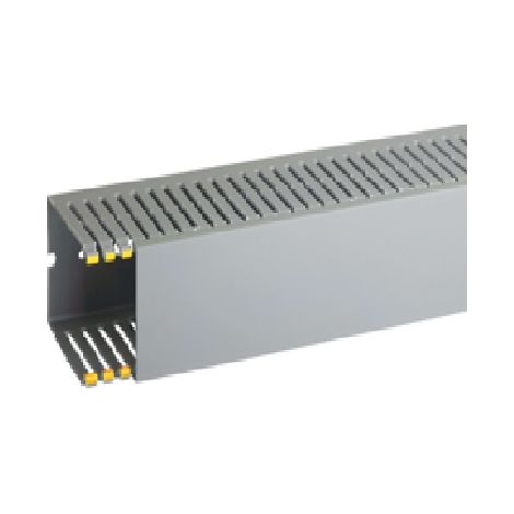 T1-EN 60x80 G Canaletta con coestruso morbido modulo 10 feritoia 4, Grigio