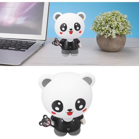 Stilvolle Schreibtischlampe mit Cartoon-Muster, sanfte LED-Nachttischlampe, augenschonend, Lese-/Arbeitslampe, weiß, USB (1/5)