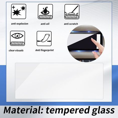Ein transparenter, gehärteter Glasbildschirm aus Sicherheitsglas für die Navigationsanzeige der Mittelkonsole im Auto (1/4)