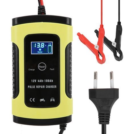 6A/12V Car Battery Charger, Smart Battery Charger with LCD Screen and Multiple Protections, Repair Type for Car, Motorcycle, or Boat (1/5)
