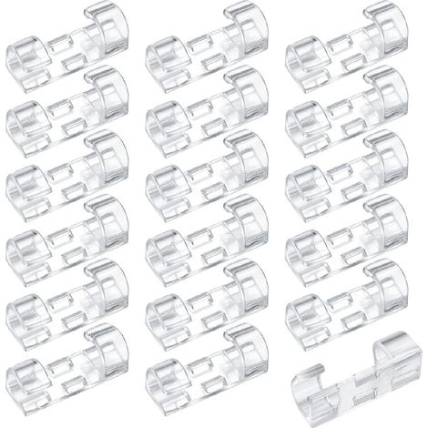 Cable Clip - Autoadhésif Transparent - Pour Câbles Électriques, Réseau, Alimentation - Bureau, Maison, Voiture - Lot De 120 Pièces (1/5)