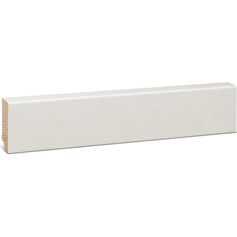 KGM Sockelleiste Eiche weiß RAL 9010 FSC furniert 20 x 60mm 2,4 m