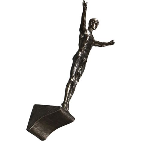 Figurine D'homme Murale en Résine Noire Style Industriel Rétro Décoration Murale Salon Facile à Installer Sculpture Plongeur Design (1/5)