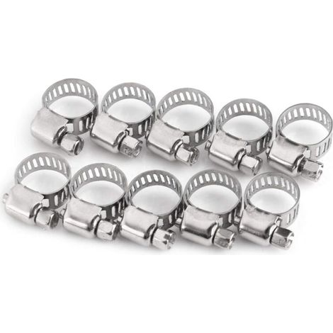 Colliers de serrage à vis sans fin réglables Colliers de serrage en acier inoxydable (10mm-16mm) (1/5)