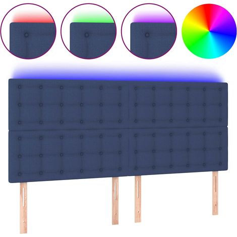 Maison Exclusive - Cabecero con luces LED tela azul 160x5x118/128 (1/5)