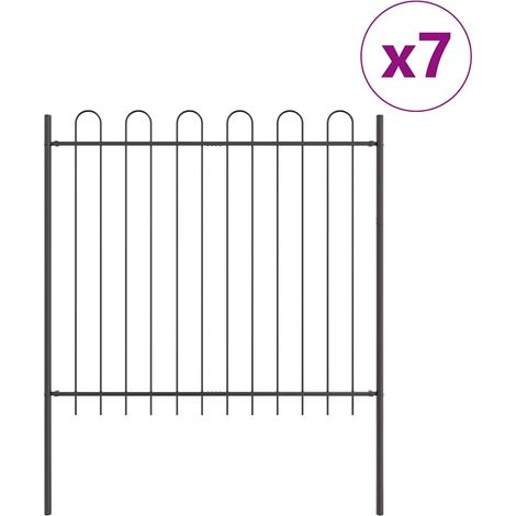 Maison Exclusive - Gartenzaun 7 pcs Grau 11,9 x 1,5 m Pulverbesch