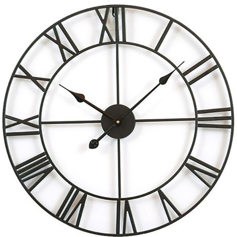 Retro-Metallwanduhr, 40 cm, römische Ziffern, nahezu geräuschlos, moderne Dekoration (1/4)