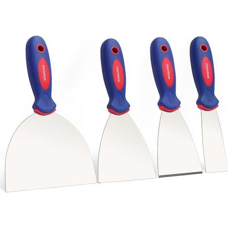 Stainless Steel Spatulas 38, 75, 100, 150mm Ergonomic Handle Wall Plaster (1/5)