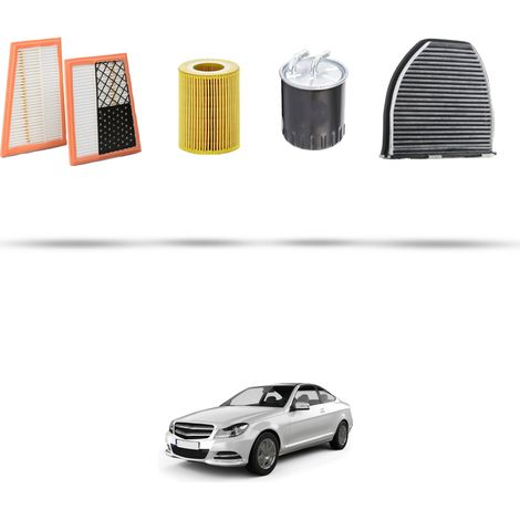 Kit tagliando 4 filtri compatibile con Mercedes Classe C (W204,C204,S204) C320 CDI 165kw Dal 2007 al 2014 (1/5)