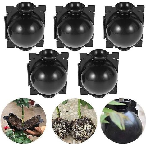 10 boules de propagation à air haute pression pour le marcottage racinaire et la croissance des plantes (noir, taille M) (1/3)