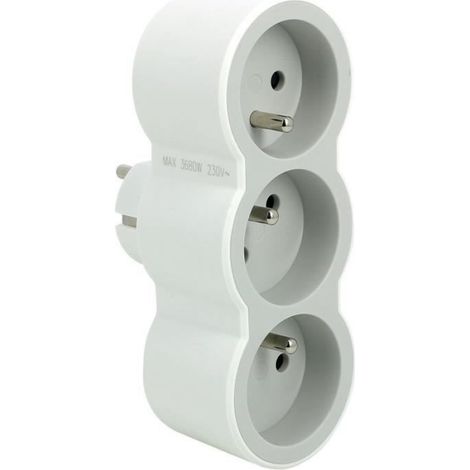 Triplite FB 3x2P+T standard prises frontales - Blanc et gris (1/4)