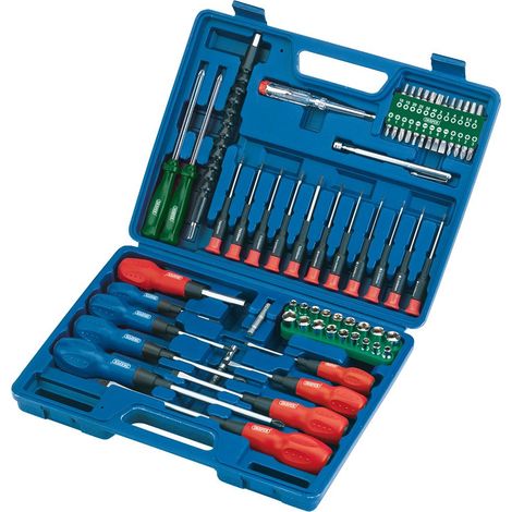 Draper 40850 - Set cacciaviti, bussole e inserti, 70 pezzi (1/4)