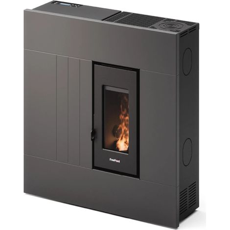 stufa a pellet slim ermetica freepoint "res 7 t2" antracite 6,9 kw con wi-fi (1/4)