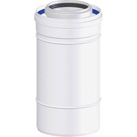 TEN – Conduit de fumée concentrique Ø60/100 mm – Longueur 1 m – PP intérieur et Alu extérieur – Raccordement chaudières ventouses gaz et fioul