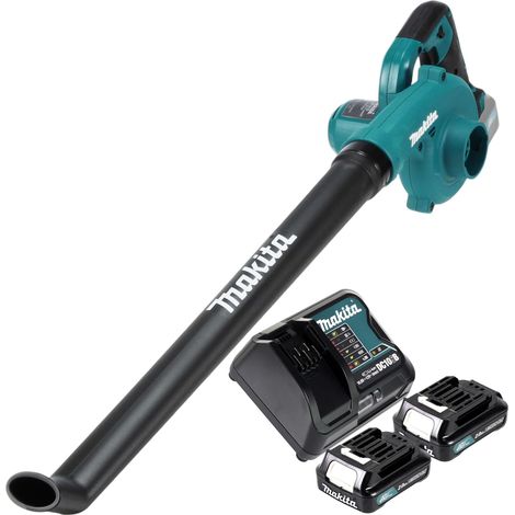 Soplador sin cable Makita UB 101 DSA 12 V máx. + 2x batería recargable 2,0 Ah + cargador