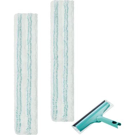 Set mit 2 Leifheit-kompatiblen Pads – 33 cm lange Mikrofaser-Ersatzköpfe für Fenster- und Glattflächenreiniger, waschbar und wiederverwendbar (1/4)