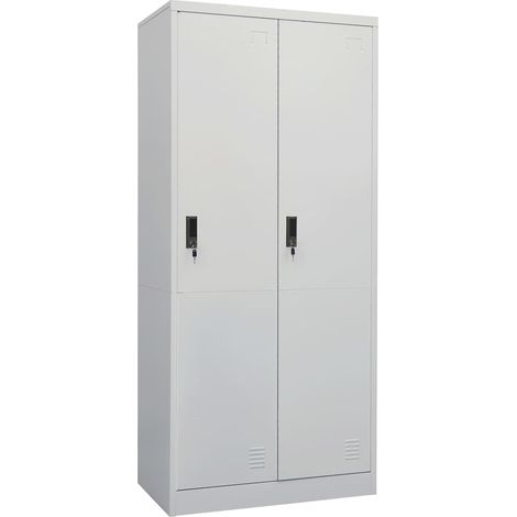335967 vidaXL Wardrobe Light Grey 80x50x180 cm Steel (1/5)