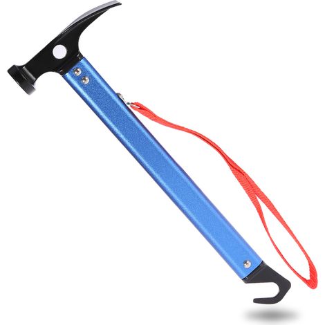 Marteau de camping portable en alliage d'aluminium avec poignée de 3 couleurs, extracteur de piquets de tente extérieur (1/5)