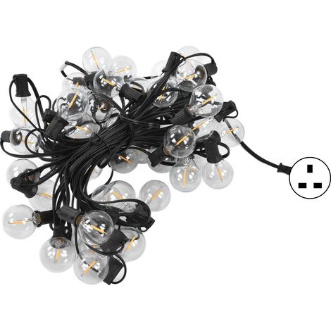 Guirlande lumineuse boule G40 50LED IP45 étanche extérieur jardin cour terrasse balcon décoration blanc chaud prise UK 220V (1/5)