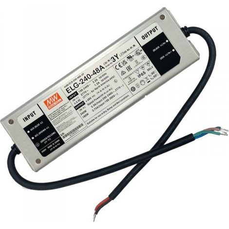 MW MEAN WELL ELG-240-48A-3Y Alimentatore IP67 200W 48V 5A Input 220V e 110V
