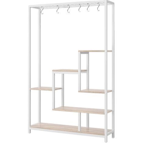 Soporte para plantas de 5 niveles, expositor multifuncional, 180 cm de alto, blanco. (1/2)