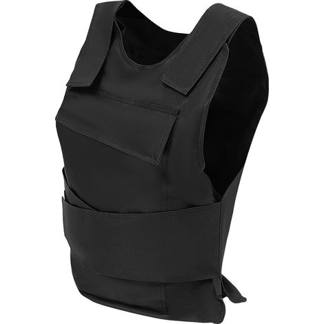 Chaleco policial ajustable, guantes resistentes a los cortes incluidos, color negro. (1/2)