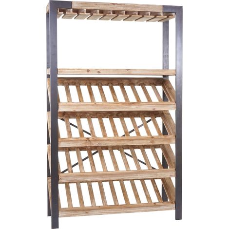 Weinregal HHG-804, Flaschenregal Flaschenhalter Barschrank Weinständer für 40 Flaschen, Massivholz FSC 189x114x39cm (1/5)