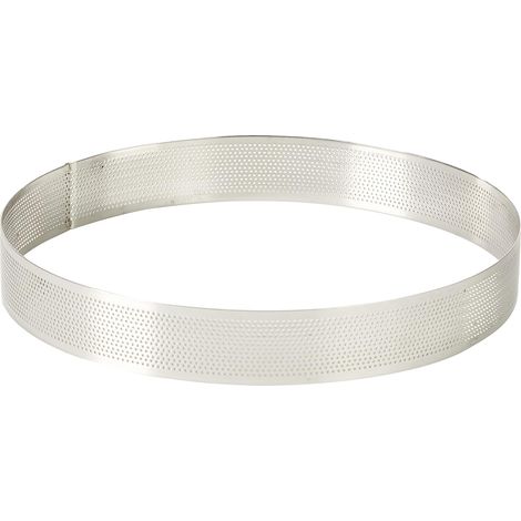 1 Cercle Rond Perforé, Acier Inoxydable, 24 x 24 x 3,5 cm, Pour Pâte Feuilletée Et Choux