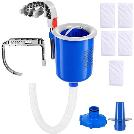 Skimmer Superficie per Piscina Fuori Terra – 2 Supporti Regolabili, Cesto e 10 Sacchetti Filtro – Plastica Resistente UV – Design Funzionale per Piscine Intex (1/5)