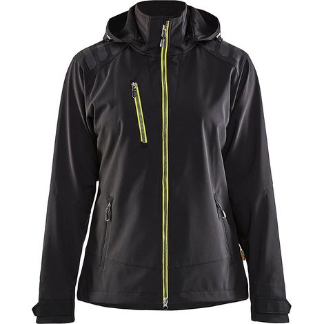 Veste de travail softshell femme 4719 - Noir/Jaune fluo L