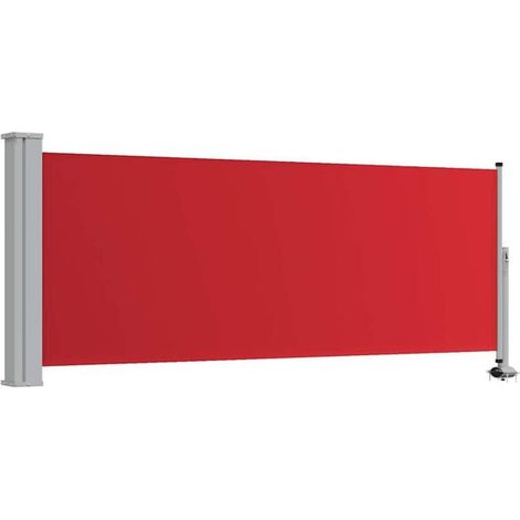 Store latéral rétractable pour terrasse 100 x 300 cm rouge (1/5)