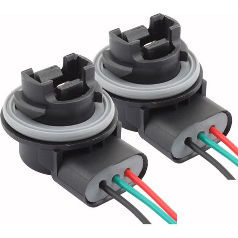 3157 T25 Bulb Sockets Female Adapter for Automotive Bulbs Brake Light (2-Pack), 2 Tabs