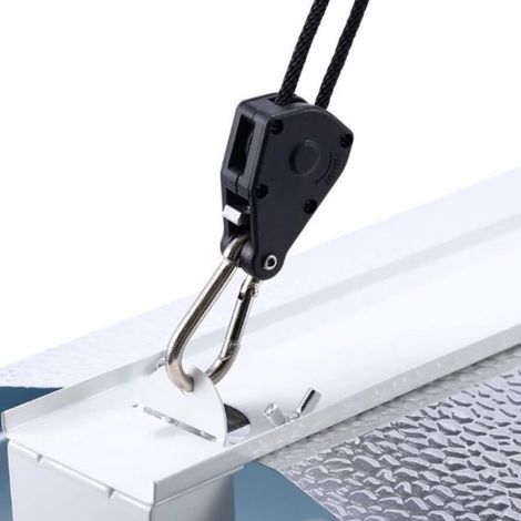 Cordage À Cliquet - 4 Pièces - 2 M - Charge Maximale 150 Livres/Paire - Pour Suspension De Lampes Et Plantes - Noir (1/5)
